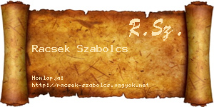 Racsek Szabolcs névjegykártya